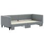 Preview: Tagesbett Ausziehbar Hellgrau 90x200 cm Stoff