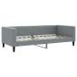 Preview: Tagesbett Ausziehbar Hellgrau 90x200 cm Stoff