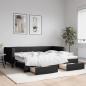 Preview: ARDEBO.de - Tagesbett Ausziehbar mit Schubladen Schwarz 90x200 cm Stoff