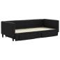 Preview: Tagesbett Ausziehbar mit Schubladen Schwarz 90x200 cm Stoff