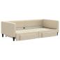 Preview: Tagesbett Ausziehbar mit Schubladen Creme 100x200 cm Stoff