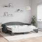 Preview: ARDEBO.de - Tagesbett Ausziehbar Dunkelgrau 90x200 cm Stoff