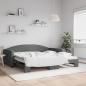 Preview: ARDEBO.de - Tagesbett Ausziehbar Dunkelgrau 100x200 cm Stoff