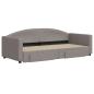 Preview: Tagesbett Ausziehbar mit Schubladen Taupe 90x200 cm Stoff