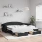 Preview: ARDEBO.de - Tagesbett Ausziehbar mit Schubladen Schwarz 100x200 cm Stoff