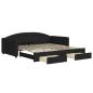 Preview: Tagesbett Ausziehbar mit Schubladen Schwarz 100x200 cm Stoff