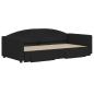 Preview: Tagesbett Ausziehbar mit Schubladen Schwarz 100x200 cm Stoff