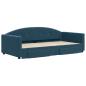 Preview: Tagesbett Ausziehbar mit Schubladen Blau 100x200 cm Samt
