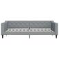 Preview: Tagesbett Ausziehbar Hellgrau 90x200 cm Stoff