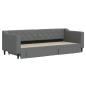 Preview: Tagesbett Ausziehbar mit Schubladen Dunkelgrau 80x200 cm Stoff