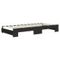 Preview: Tagesbett Ausziehbar mit Schubladen Schwarz 90x200 cm Stoff