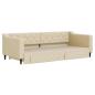 Preview: Tagesbett Ausziehbar mit Schubladen Creme 90x200 cm Stoff