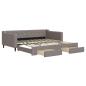 Preview: Tagesbett Ausziehbar mit Schubladen Taupe 100x200 cm Stoff