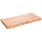 Preview: Tischplatte Hellbraun 80x40x(2-6) cm Massivholz Eiche Behandelt