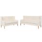 Preview: ARDEBO.de - 2-tlg. Sofa-Set Stoff Cremeweiß