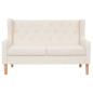 Preview: 2-tlg. Sofa-Set Stoff Cremeweiß