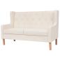Preview: 2-tlg. Sofa-Set Stoff Cremeweiß