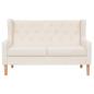 Preview: 2-tlg. Sofa-Set Stoff Cremeweiß