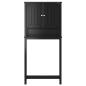 Preview: Waschmaschinenschrank BERG Schwarz 76x27x164,5 cm Massivholz