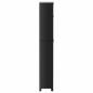 Preview: Waschmaschinenschrank BERG Schwarz 76x27x164,5 cm Massivholz