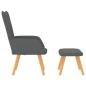 Preview: Relaxsessel mit Hocker Dunkelgrau Stoff