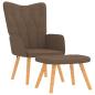 Preview: Relaxsessel mit Hocker Braun Stoff