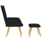 Preview: Relaxsessel mit Hocker Schwarz Stoff