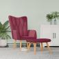 Preview: ARDEBO.de - Relaxsessel mit Hocker Weinrot Stoff