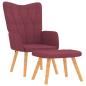 Preview: Relaxsessel mit Hocker Weinrot Stoff