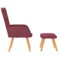 Preview: Relaxsessel mit Hocker Weinrot Stoff
