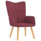 Preview: Relaxsessel mit Hocker Weinrot Stoff