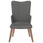 Preview: Relaxsessel mit Hocker Dunkelgrau Samt