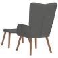 Preview: Relaxsessel mit Hocker Dunkelgrau Samt