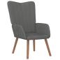 Preview: Relaxsessel mit Hocker Dunkelgrau Samt