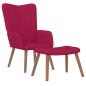 Preview: Relaxsessel mit Hocker Weinrot Samt