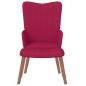 Preview: Relaxsessel mit Hocker Weinrot Samt