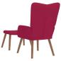 Preview: Relaxsessel mit Hocker Weinrot Samt