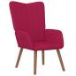 Preview: Relaxsessel mit Hocker Weinrot Samt