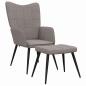 Preview: Relaxsessel mit Hocker Taupe Stoff
