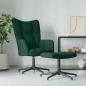 Preview: ARDEBO.de - Relaxsessel mit Hocker Dunkelgrün Samt