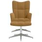Preview: Relaxsessel mit Hocker Braun Samt