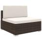 Preview: ARDEBO.de - Mittelsofa mit Kissen Modular Poly Rattan Braun