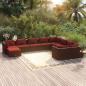 Preview: ARDEBO.de - 10-tlg. Garten-Lounge-Set mit Kissen Poly Rattan Braun