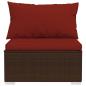 Preview: 10-tlg. Garten-Lounge-Set mit Kissen Poly Rattan Braun