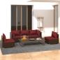 Preview: ARDEBO.de - 5-tlg. Garten-Lounge-Set mit Kissen Poly Rattan Braun