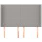Preview: Kopfteil mit Ohren Hellgrau 147x16x118/128 cm Stoff