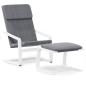 Preview: Relaxsessel mit Hocker Dunkelgrau Stoff
