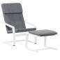 Preview: Relaxsessel mit Hocker Dunkelgrau Stoff