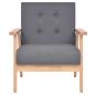 Preview: Sofa-Set 2-tlg. Stoff Dunkelgrau