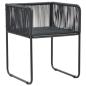 Preview: 3-tlg. Garten-Essgruppe PVC Rattan Schwarz und Braun